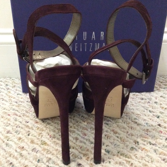 🆕 Stuart Weitzman purple wine platform heels- 8.5 - Picture 5 of 7